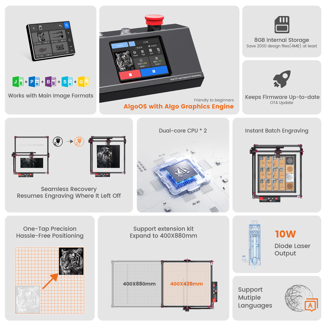 AlgoLaser DIY KIT MK2 10W Lase - Industrial Laser Cutting review and price